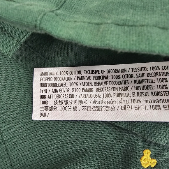 Disney Kids Green and Yellow Mickey Mouse Icon Button Front Shirt Size 11/12 NWT - Picture 7 of 7